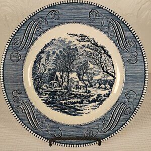 Currier & Ives Blue Dinner Plate Replacement Piece